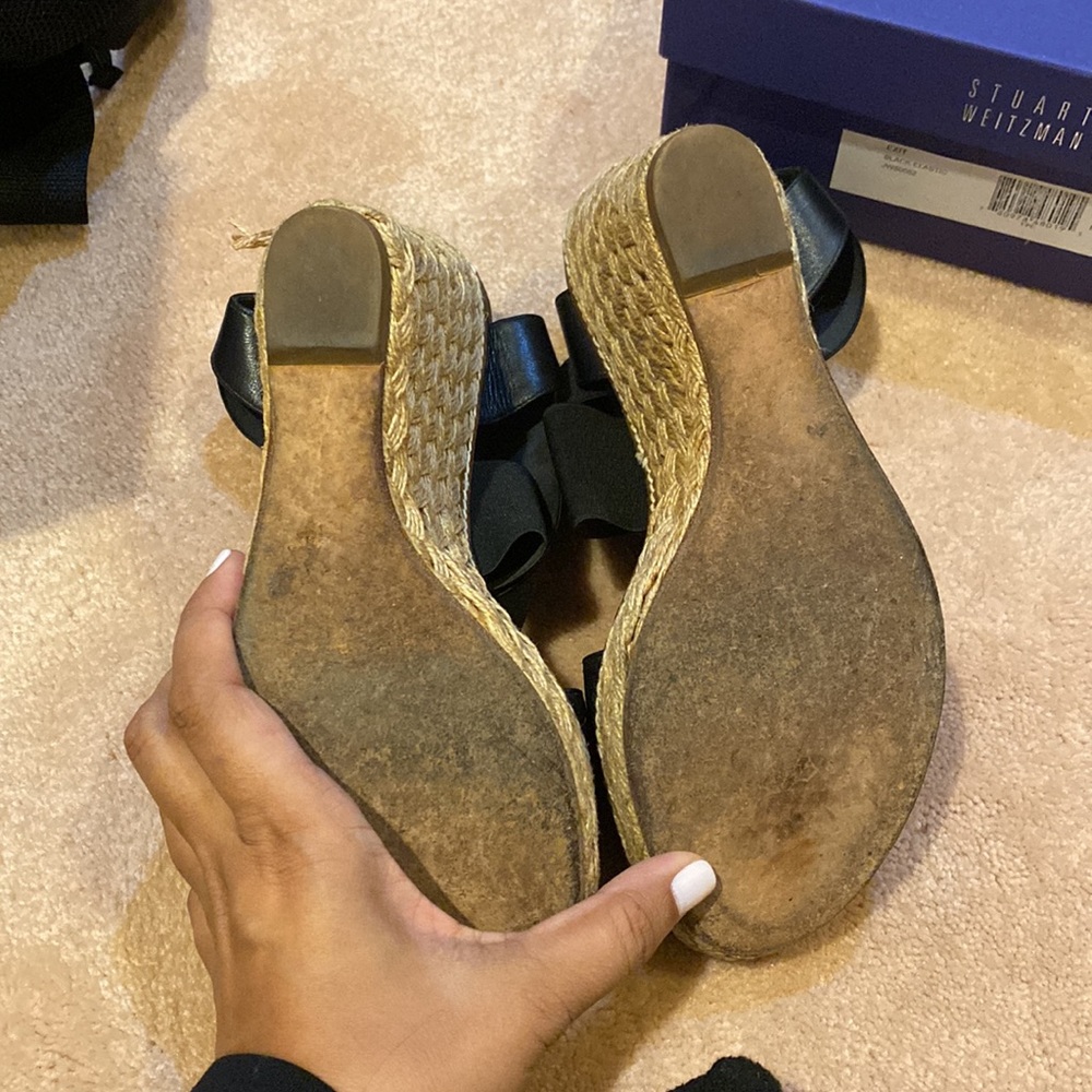 Stuart Weitzman Black Elastic Espadrilles Size 9.5 - image 4